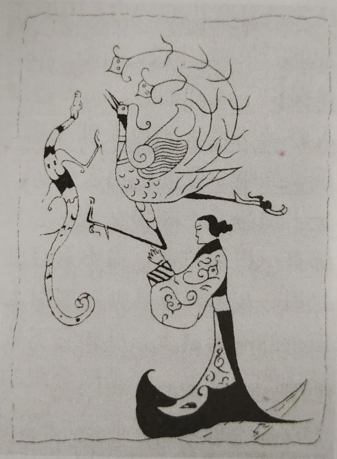 彩铅绘画夏商周艺术绘画楚国八百年之帛画漆画